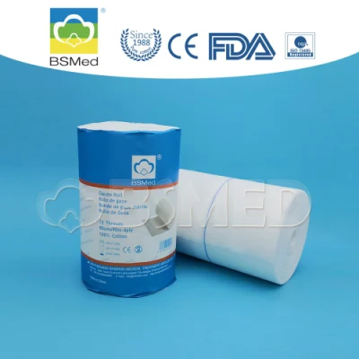 Rollo de gasa absorbente médico 100% algodón/rollo de gasa de apósito